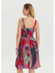 V Neck Robe Red Midi Dress 4517